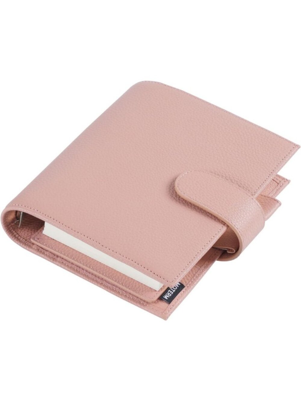 Luxe A6 Planner Binder - Genuine Leather Organizer, 30mm Rings, Pebbled Dusty
